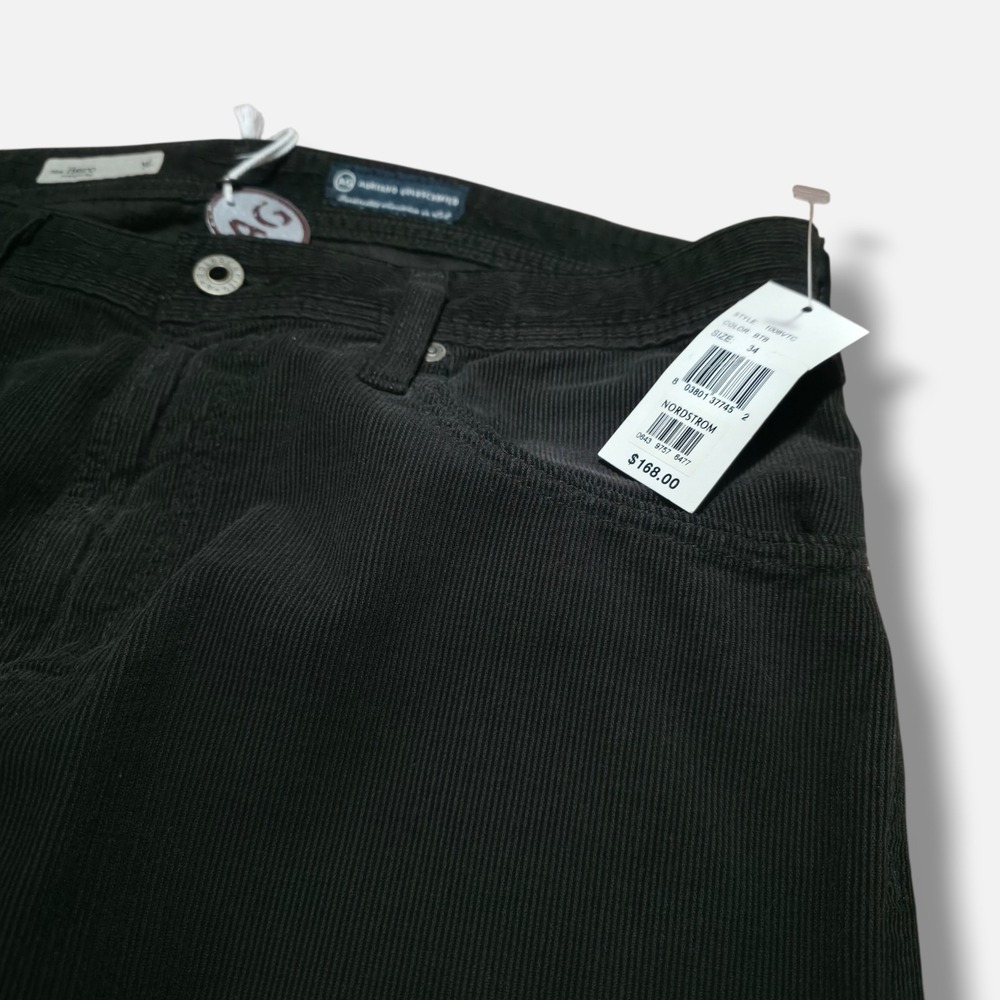 AG Adriano Goldschmied The Hero Straight Leg Corduroy Pants Brown Mens 34 New